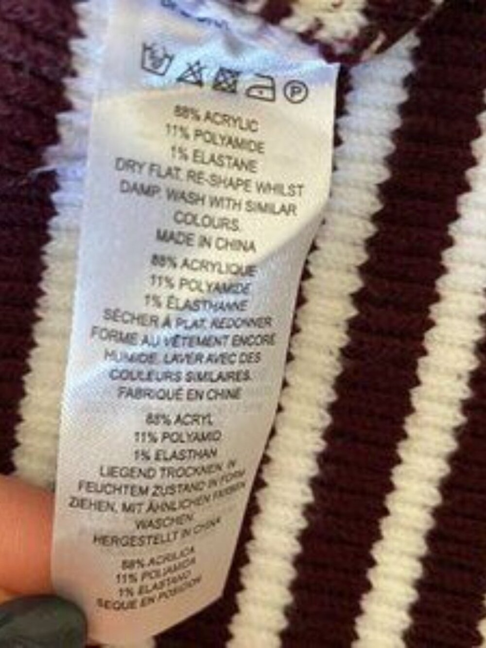 french Connection BNWT Cowl Stripe Ribbed Sweater - Picture 7 of 12